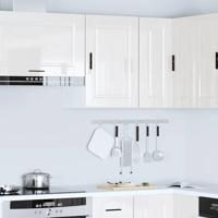 Keukenwandkast Porto bewerkt hout hoogglans wit - thumbnail