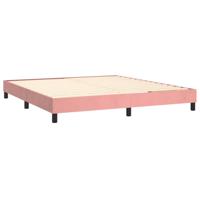 Boxspring met matras fluweel roze 160x200 cm - thumbnail