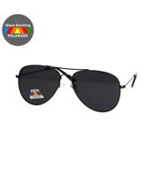 Spectrum polarized zonnebril piloot zwart grijs heren - thumbnail