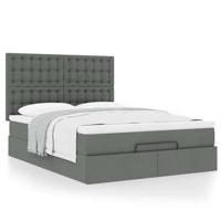Ottoman bed met matras 140x190cm stof donkergrijs - thumbnail