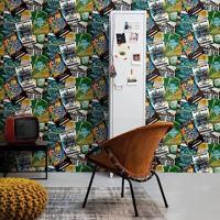 Noordwand behang good vibes club posters groen en oranje - thumbnail
