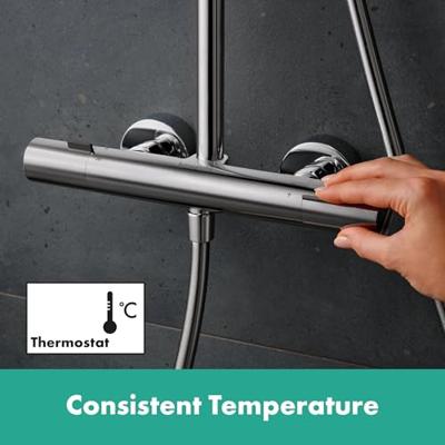 Hansgrohe Pulsify S Puro Showerpipe 260 1jet met thermostaat en handdouche 3jet, chroom
