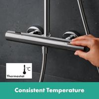Hansgrohe Pulsify S Puro Showerpipe 260 1jet met thermostaat en handdouche 3jet, chroom - thumbnail