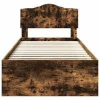 Bedframe Gerookt eiken 90 x 200 cm Massief grenenhout - thumbnail