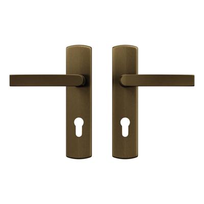 AXA AXA Curve klik deurkruk Blok op schild profielcilindergat 72mm - aluminium/brons