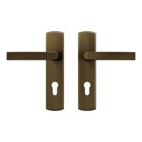 AXA AXA Curve klik deurkruk Blok op schild profielcilindergat 72mm - aluminium/brons - thumbnail