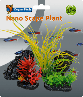 Superfish Nano Scape Plant Set - 5-delig Decoratiepakket voor Tropisch Nano-Aquarium