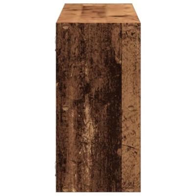 Wandschap 100x25x50 cm bewerkt hout oud houtkleurig Wandschap 100x25x50 cm bewerkt hout oud houtkleurig