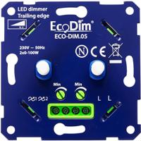 EcoDim - LED DUO Dimmer 0-100W - Dubbele Inbouwdimmer Fase Afsnijding - thumbnail