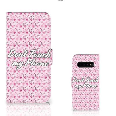 Samsung Galaxy S10 Plus Portemonnee Hoesje Flowers Pink DTMP Samsung Galaxy S10 Plus Portemonnee Hoesje Flowers Pink DTMP