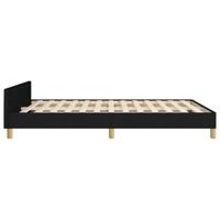 Bedframe met hoofdeinde stof zwart 140x200 cm - thumbnail