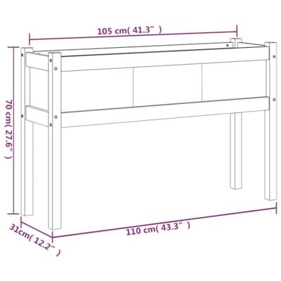 VidaXL Plantenbak met poten 110x31x70 cm geïmpregneerd grenenhout