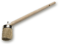 Bokkenpoot / teerkwast - 50 mm - witte varkensharen - blankhouten steel - thumbnail