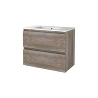 Badmeubelset Aquasplash Salt 80x46 cm Greeploos 2 Lades Met Wastafel 1 Kraangat Scotch Oak Aquasplash - thumbnail