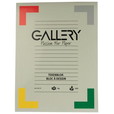 Gallery tekenpapier, 120 g, ft 24 x 32 cm, houtvrij papier, blok van 24 vel