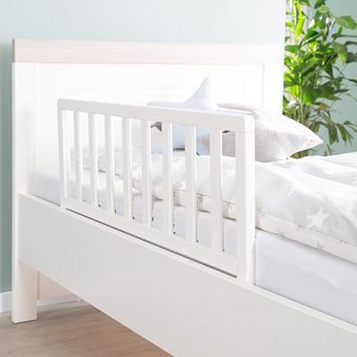ROBA Houten Bedrail 90 cm - Veilige valbescherming voor baby's en kinderen - 18 maanden tot 5 jaar - Eenvoudige montage - Wit