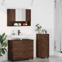 Badkamermeubelset 3 pcs bruin eikenkleur 76,5 x 35 x 64 cm - thumbnail