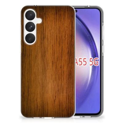Samsung Galaxy A55 | Bumper Hoesje | Donker Hout