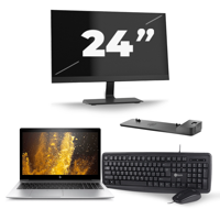 HP EliteBook 850 G5 - Intel Core i7-8e Generatie - 15 inch - 16GB RAM - 256GB SSD - Windows 11 + 1x 24 inch Monitor - thumbnail