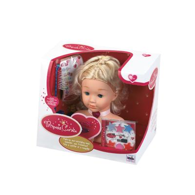 PRINSES CORALIE Kappers- en make-uphoofd met accessoires - 25 cm PRINSES CORALIE Kappers- en make-uphoofd met accessoires - 25 cm
