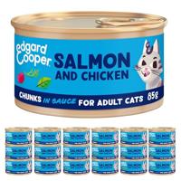 Edgard & Cooper zalm en kip kat natvoer blikjes 18 x 85gr - thumbnail