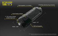 NiteCore Tube 2.0, schwarz Zaklamp werkt op een accu 55 lm 10 g - thumbnail