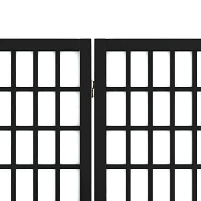 Kamerscherm inklapbaar 5 panelen Japanse stijl 200x170 cm zwart - thumbnail