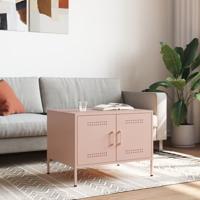 Salontafel 68x50x50,5 cm staal roze - thumbnail