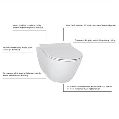 Ben Segno 2.0 hangtoilet met Xtra glaze+ en Free flush glans wit