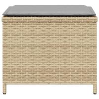 Tuinkrukken 4 st kussens 40x40x35 cm poly rattan gemengd beige - thumbnail