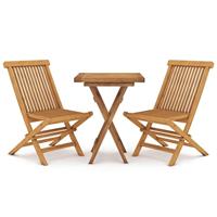 3-delige Tuinset massief teakhout - thumbnail