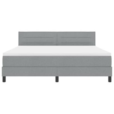 Boxspringbed met matras Lichtgrijs 180 x 200 cm Stof