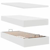 Ottoman bed met matras en LED's 90x200cm kunstleer wit - thumbnail
