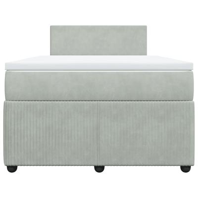 Boxspring met matras fluweel lichtgrijs 140x200 cm