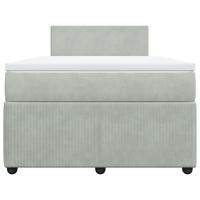 Boxspring met matras fluweel lichtgrijs 140x200 cm - thumbnail