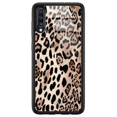 Samsung Galaxy A50 glazen hardcase - Golden wildcat