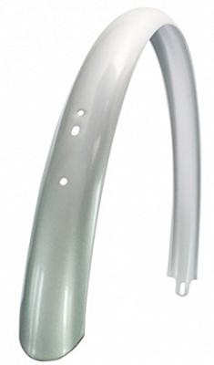 Achterspatbord 28" Transport Urban lang breed zilver