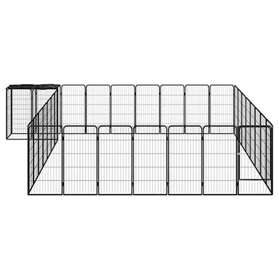 Hondenkennel 34 panelen 50x100 cm gepoedercoat staal zwart