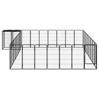Hondenkennel 34 panelen 50x100 cm gepoedercoat staal zwart - thumbnail