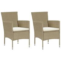 VidaXL Tuinstoelen 2 st poly rattan beige - thumbnail