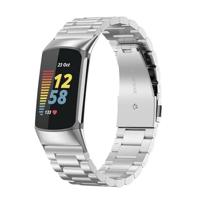 By Qubix - Metalen bandje - Zilver - Compatible met Compatible met Fitbit Charge 5 - Fitbit Charge 6 - Compatible fitbit bandje - thumbnail