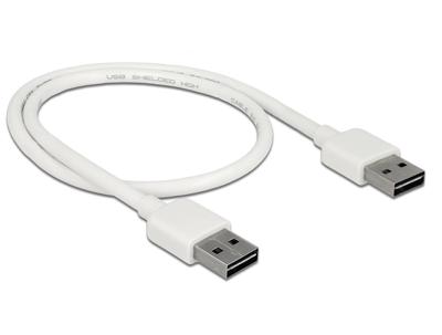 Delock 85192 USB-kabel USB 2.0 USB-A stekker, USB-A stekker 0.50 m Wit