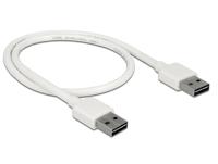 Delock 85192 USB-kabel USB 2.0 USB-A stekker, USB-A stekker 0.50 m Wit - thumbnail