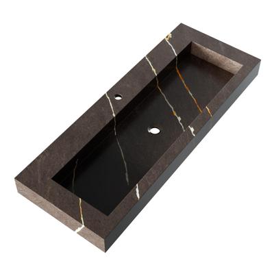 Brauer Coral Wastafel - 120 cm - met 1 Spoelbak en 1 Kraangat - Marmerlook Copper Brown