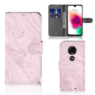 Motorola Moto G7 | G7 Plus | Bookcase | Marble Pink - Origineel Cadeau Vriendin Motorola Moto G7 | G7 Plus | Bookcase | Marble Pink - Origineel Cadeau Vriendin