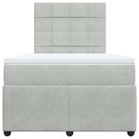 Boxspring met matras fluweel lichtgrijs 120x190 cm - thumbnail