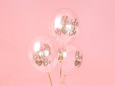 Transparante ballonnen Bride To Be Goud/Brons (6st)