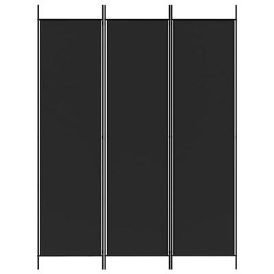 Kamerscherm met 3 panelen 150x200 cm stof zwart