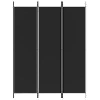 Kamerscherm met 3 panelen 150x200 cm stof zwart - thumbnail