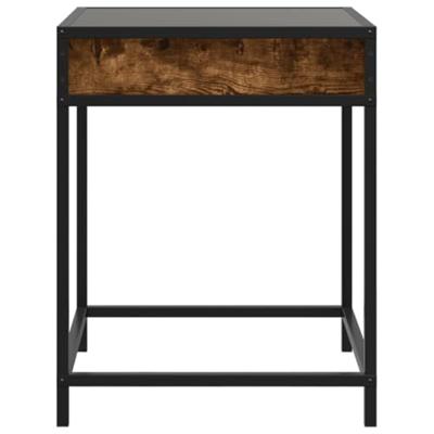 Nachtkastje met Infinity LED 40x40x51 cm gerookt eikenkleurig